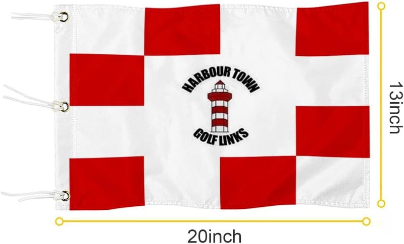 2BUT Harbour Town Golf Links Golf Pin PGA Flag Practic Putting Green Golf Flag For Backyard Garden Double-Sewn 600D Nylon Miniature Pin Flag (Red 20"X13" Grommet) - Image 2